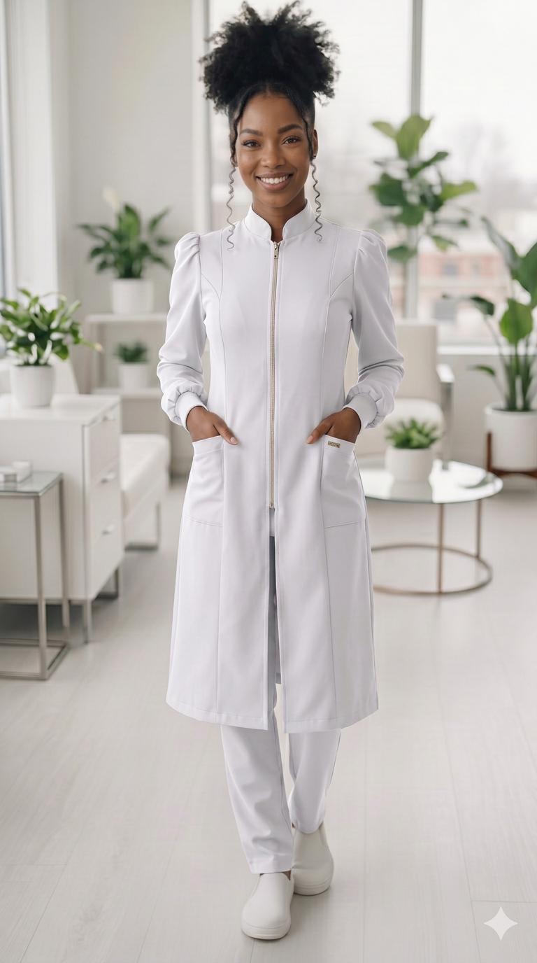 Uniforme corporativo elegante com bordado